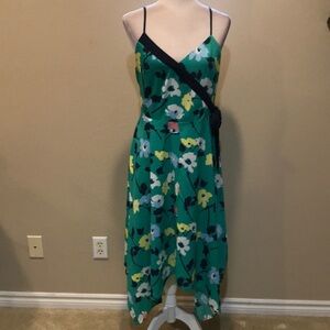 NWT Banana Republic Floral Handkerchief Hem Sun Dress Crossover V-Neck Tie-6